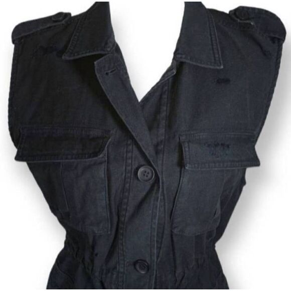 TREASURE & BOND BLACK DISTRESSED UTILITY VEST SZ.S EUC. - Picture 3 of 8